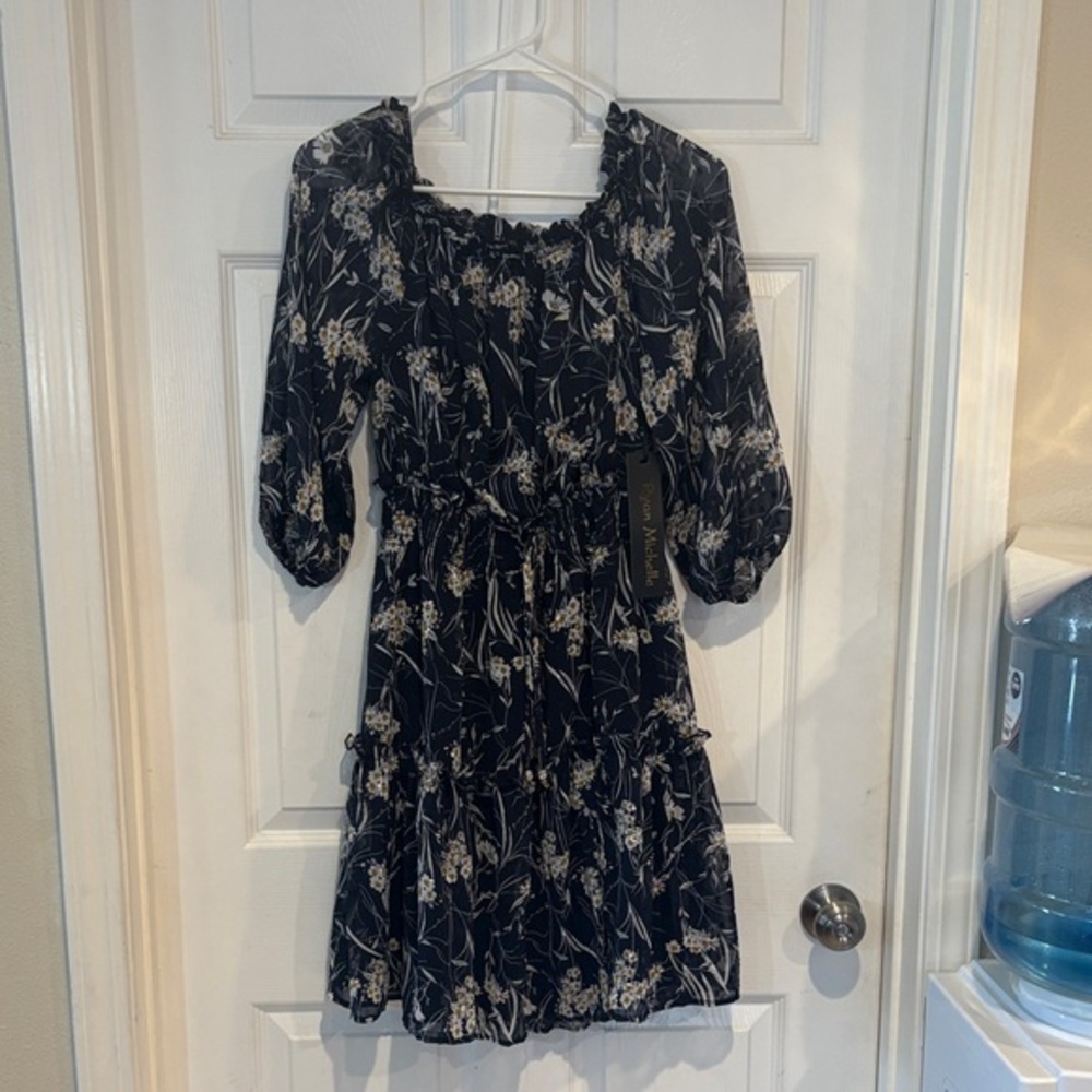 Floral Black Dress